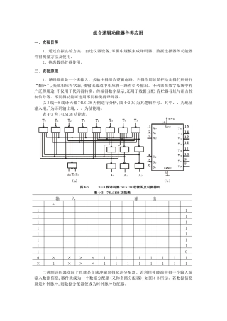 组合逻辑功能器件应用