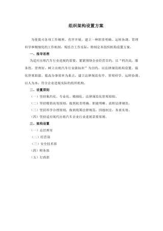 组织架构设置方案