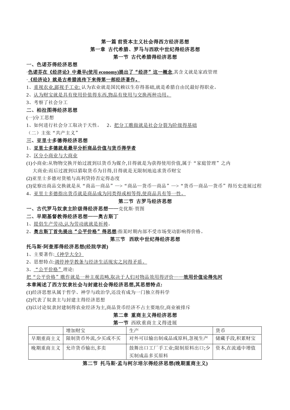 经济学说史教程重点_第1页