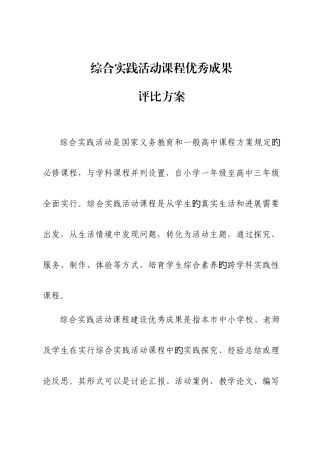 综合实践评选方案
