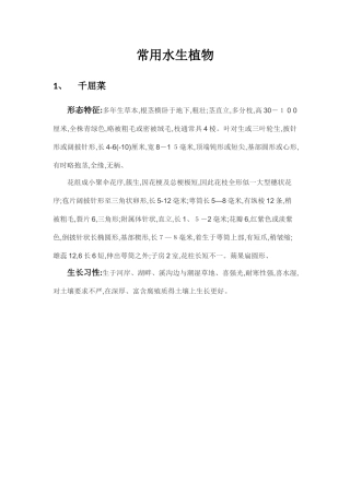绿化常用水生植物
