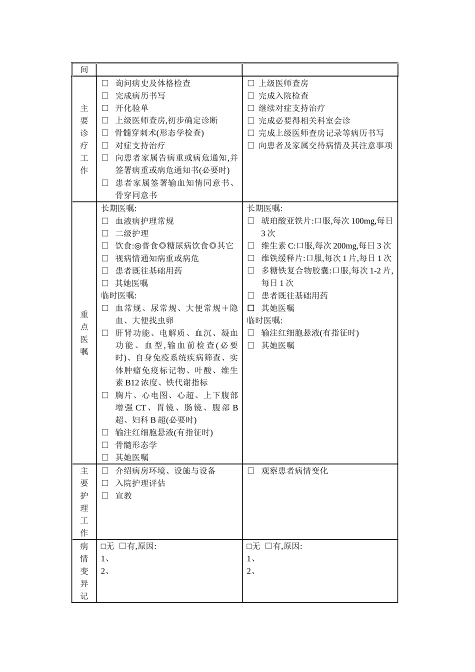 缺铁性贫血临床路径_第3页