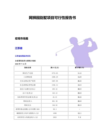 网狮园别墅项目可行性报告书