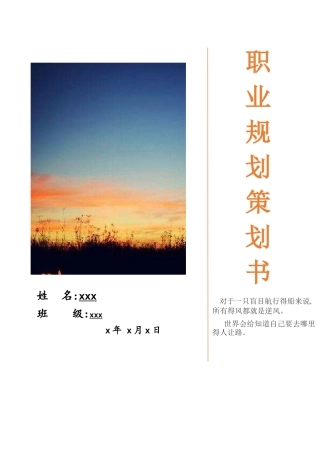 网络营销职业生涯策划书
