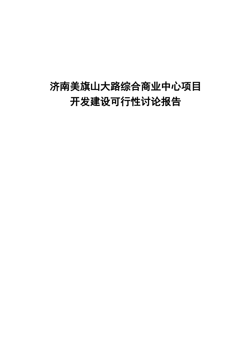 美旗山大路综合商业中心项目开发建设可行性研究报告_第2页