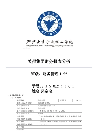 美的财务分析