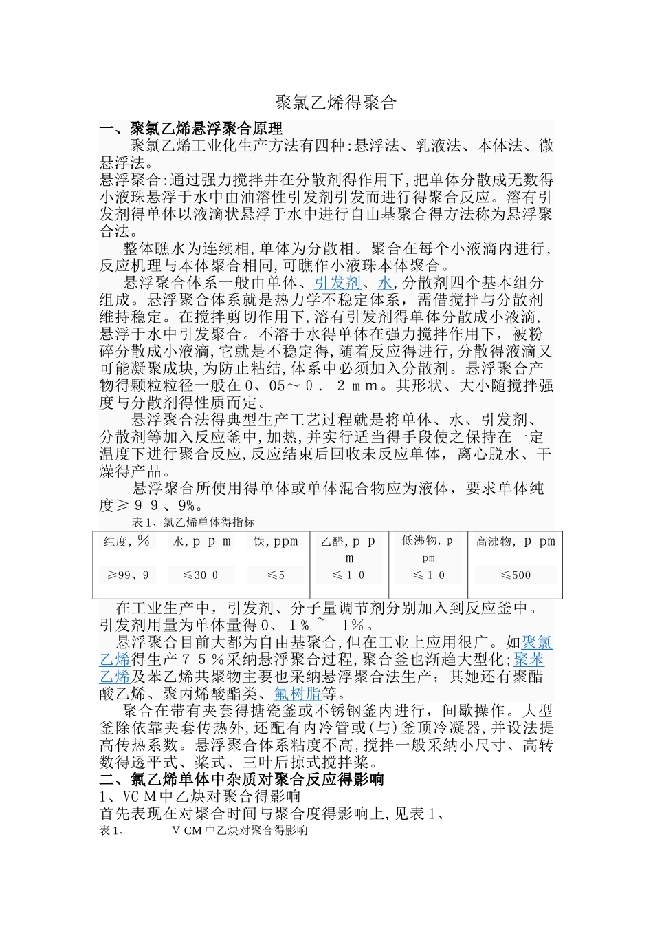 聚氯乙烯的聚合原理_第1页