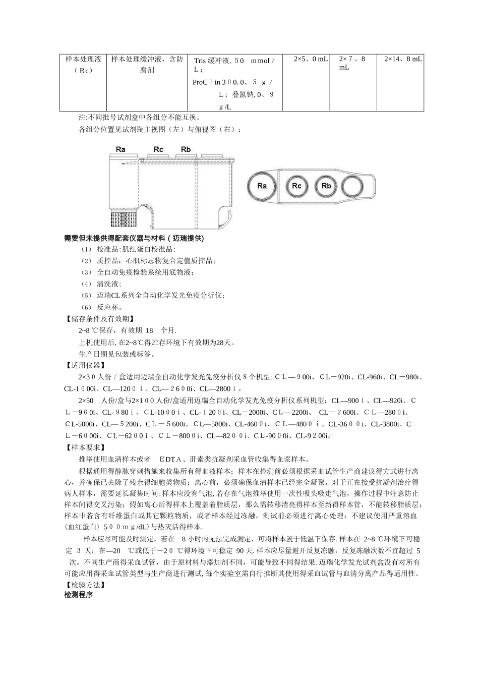 肌红蛋白测定试剂盒说明书_第2页