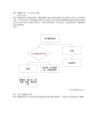 肺含气囊腔分类、定义及CT诊断