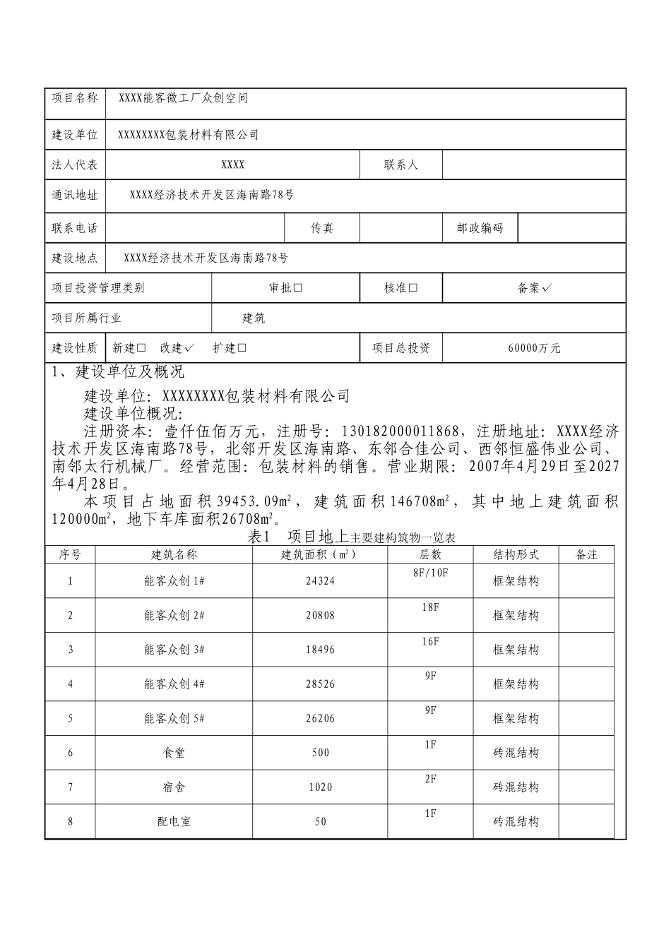 能客微工厂众创空间项目节能评估报告表_第2页