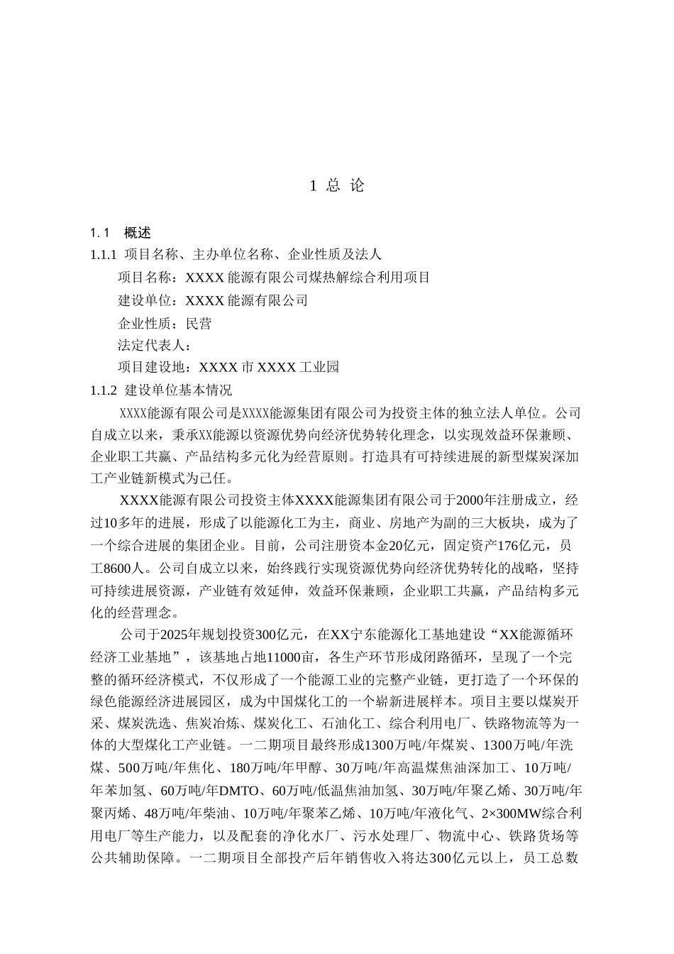 能源有限公司煤热解综合利用项目预可行性研究报告_第3页