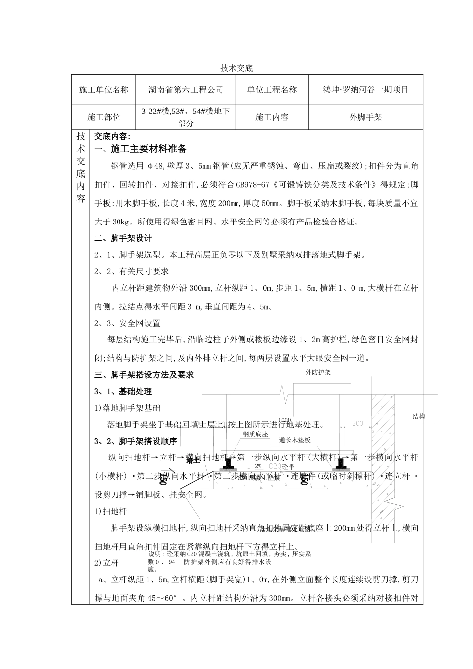 脚手架施工技术交底_第1页