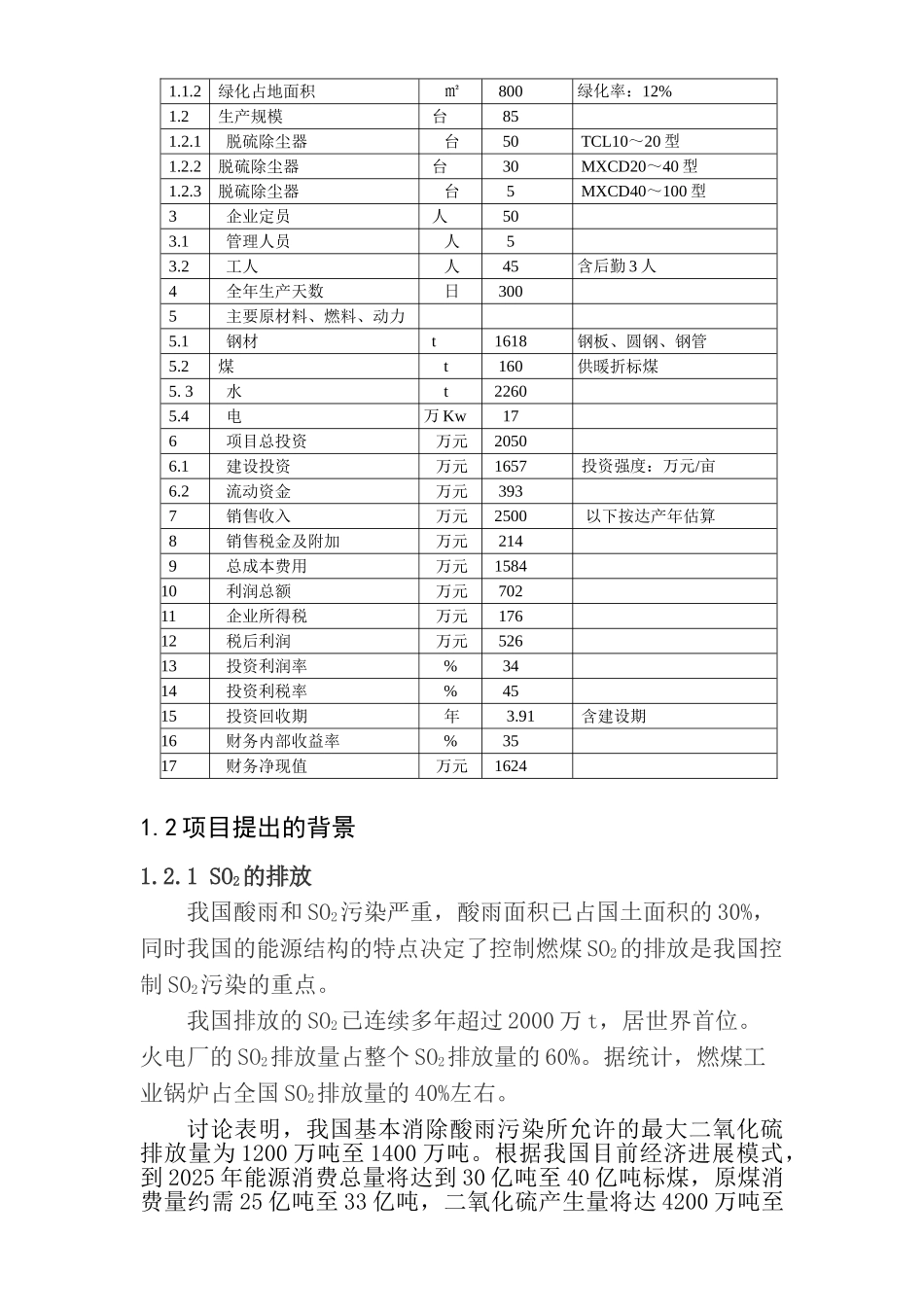 脱硫、除尘设备加工项目可行性研究报告_第3页