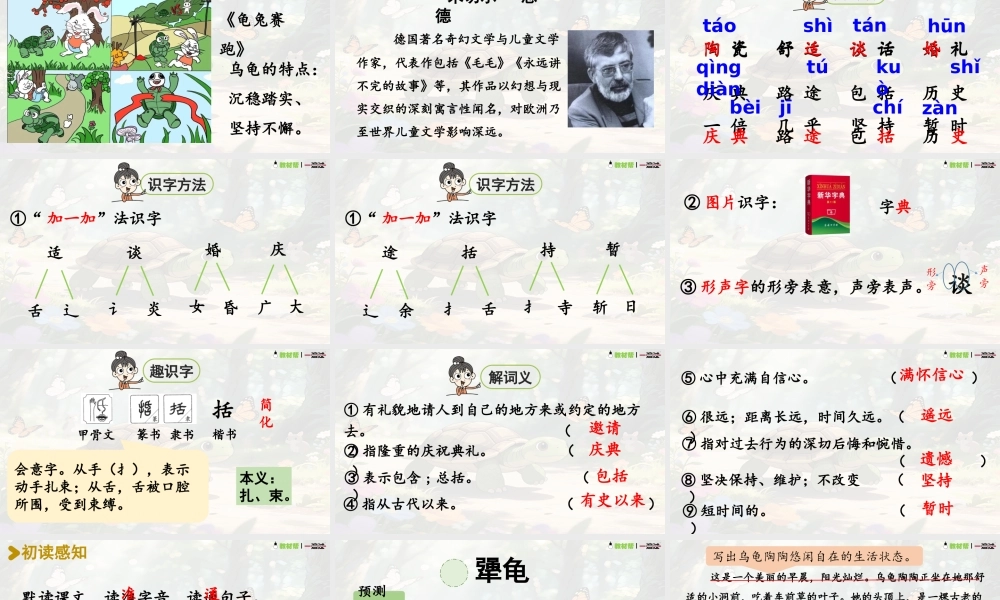 25秋统编版语文三年级上册第三单元3.10《犟龟》  课件