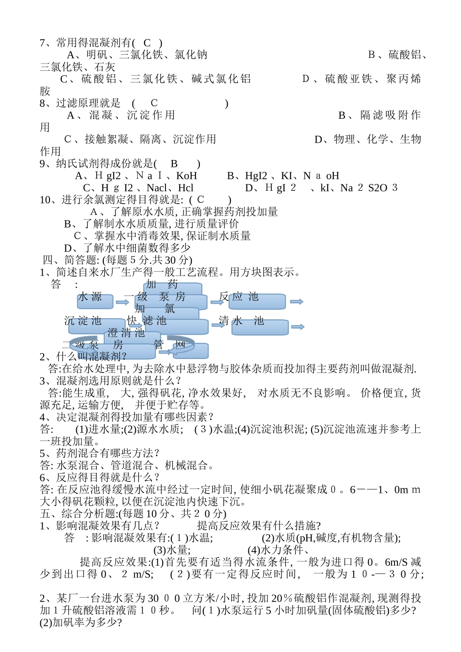 自来水公司初级试题及答案_第2页