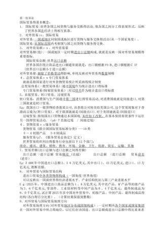 自考国际贸易理论与实务复习资料
