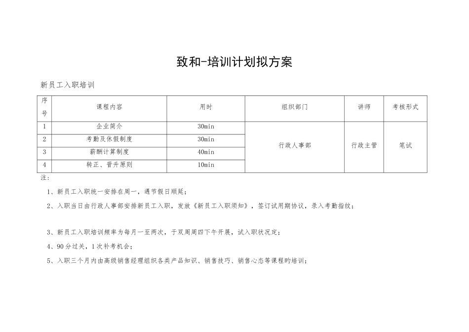 致和培训计划拟方案_第1页