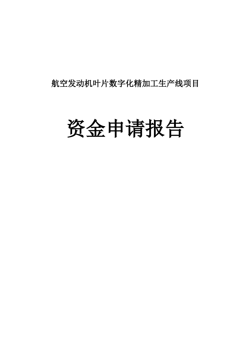 航空发动机叶片数字化精加工生产线项目资金申请报告_第2页