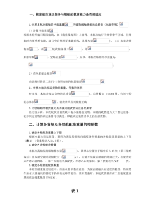 船舶货运技术课程设计大学论文