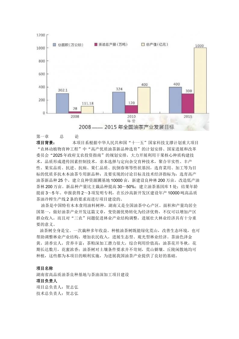 良种油茶产业化示范工程项目可行性研究报告_第3页