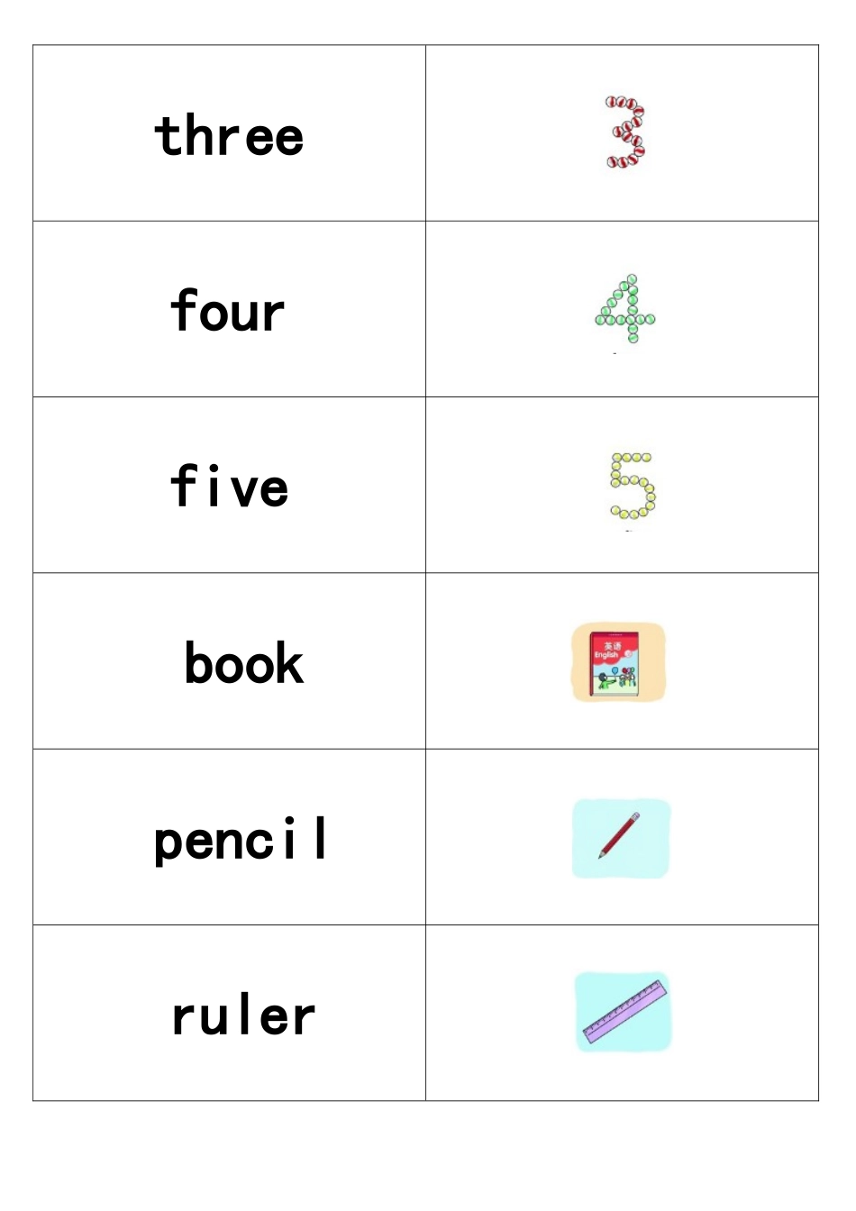 苏教版一年级英语下单词卡片_第2页