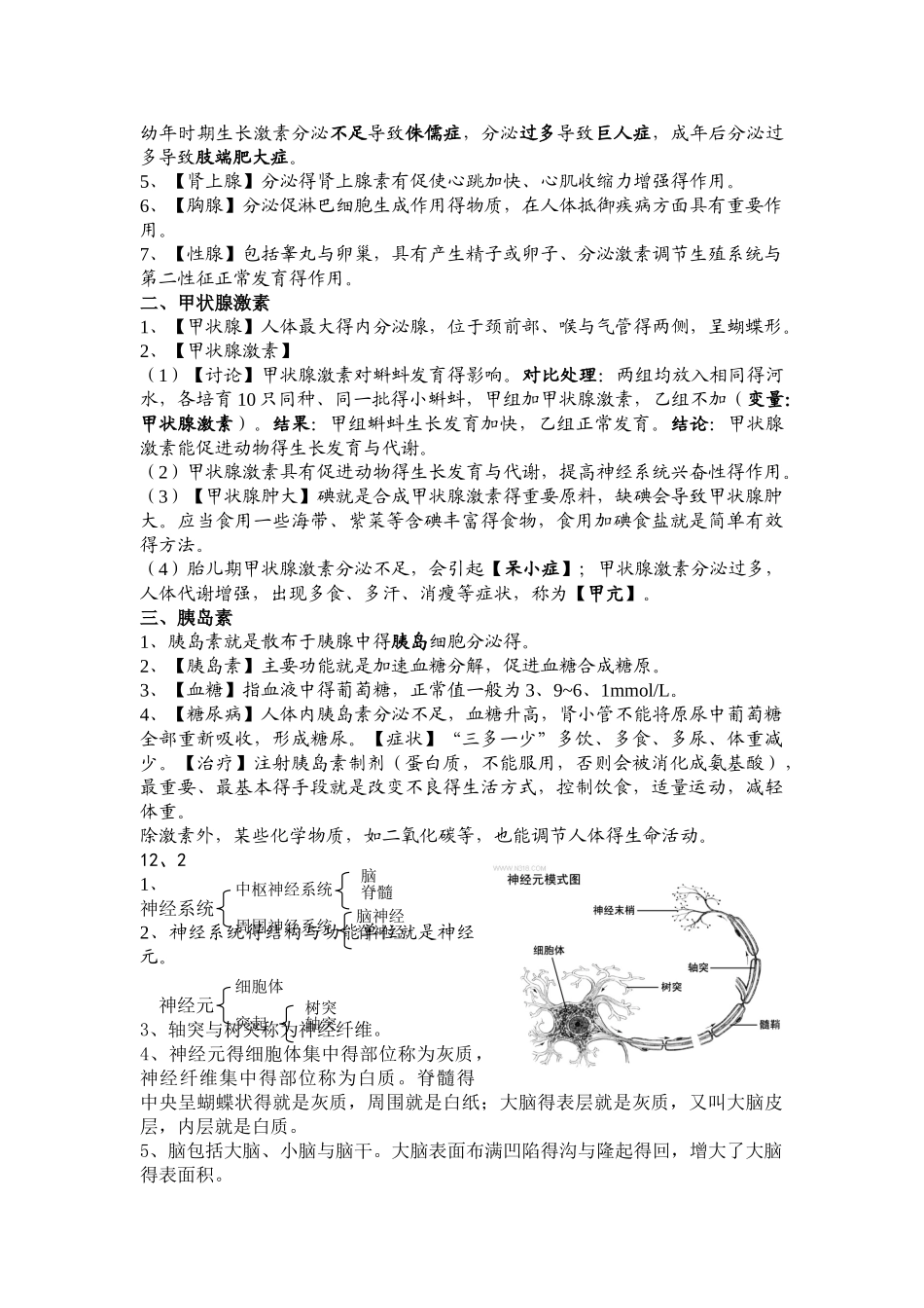 苏教版生物七年级下册复习知识点_第2页