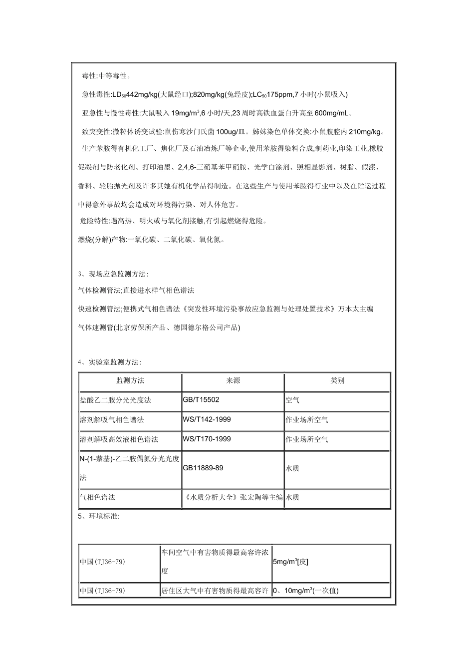苯胺安全技术说明书_第2页
