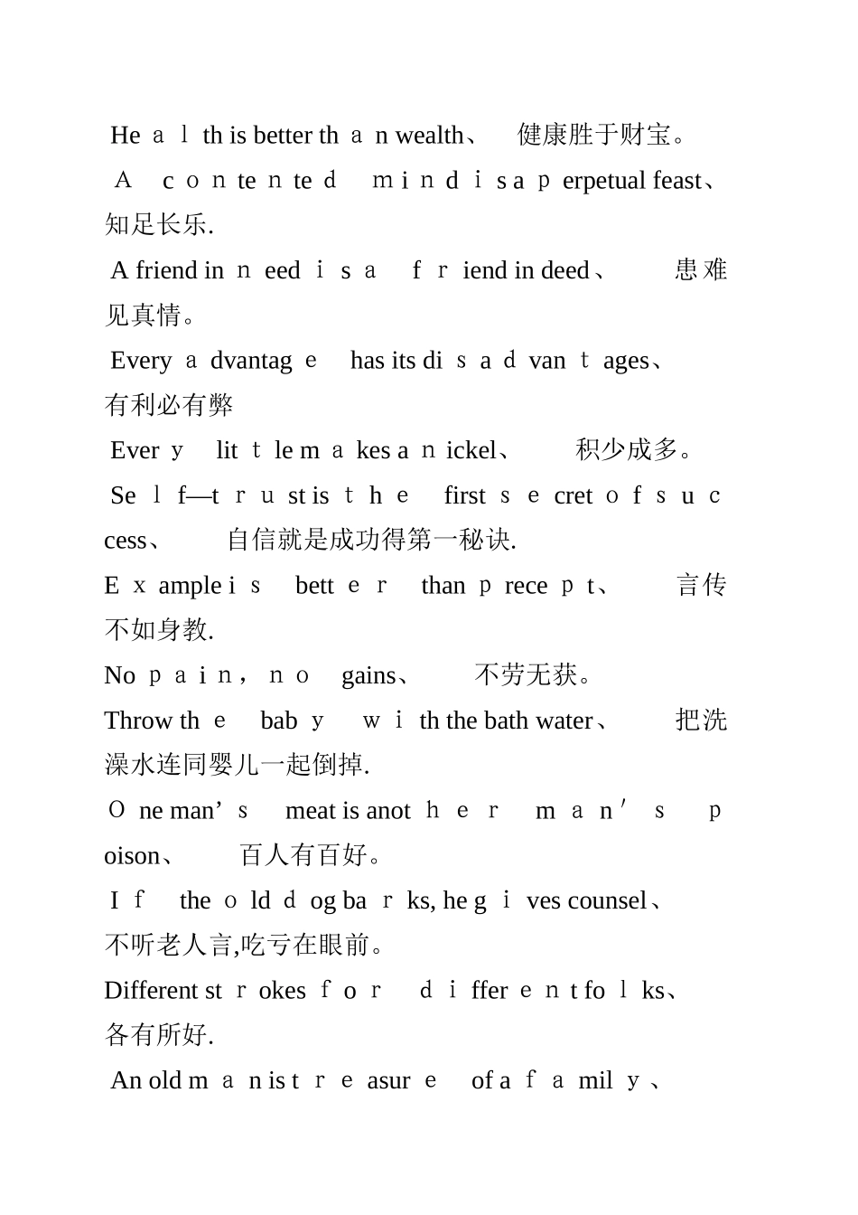 英语 四级作文常用名言和谚语_第2页