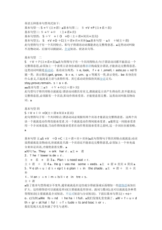 英语五种基本句型及例句