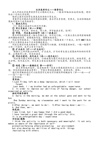 英语北京高考情景作文汇编