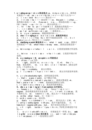 英语辩论常用句型及话题