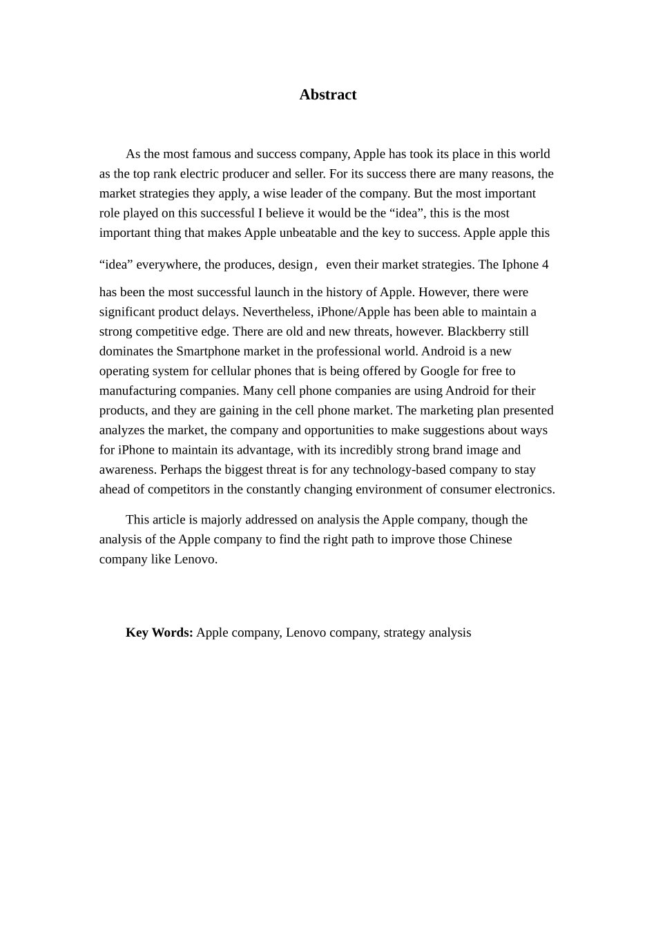 苹果公司与联想公司经营策略分析本科学位论文_第3页