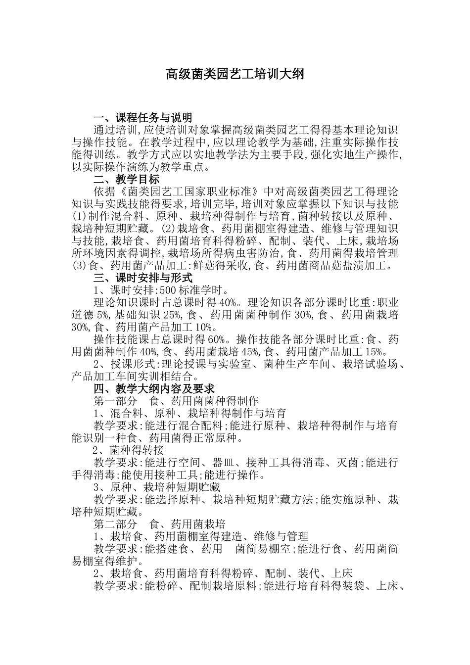 菌类园艺工培训计划与培训大纲_第2页
