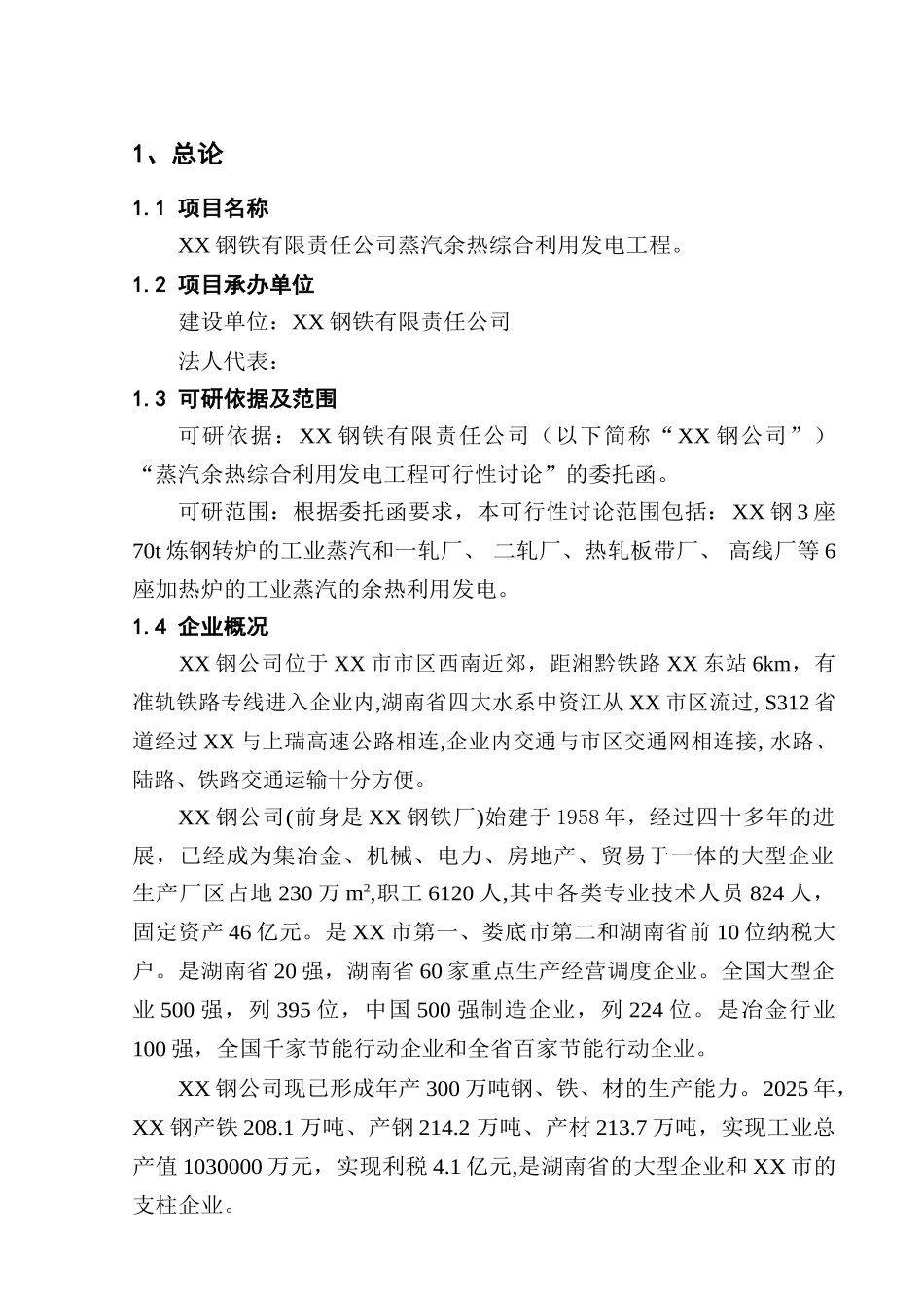 蒸汽余热综合利用发电工程可行性研究报告_第2页