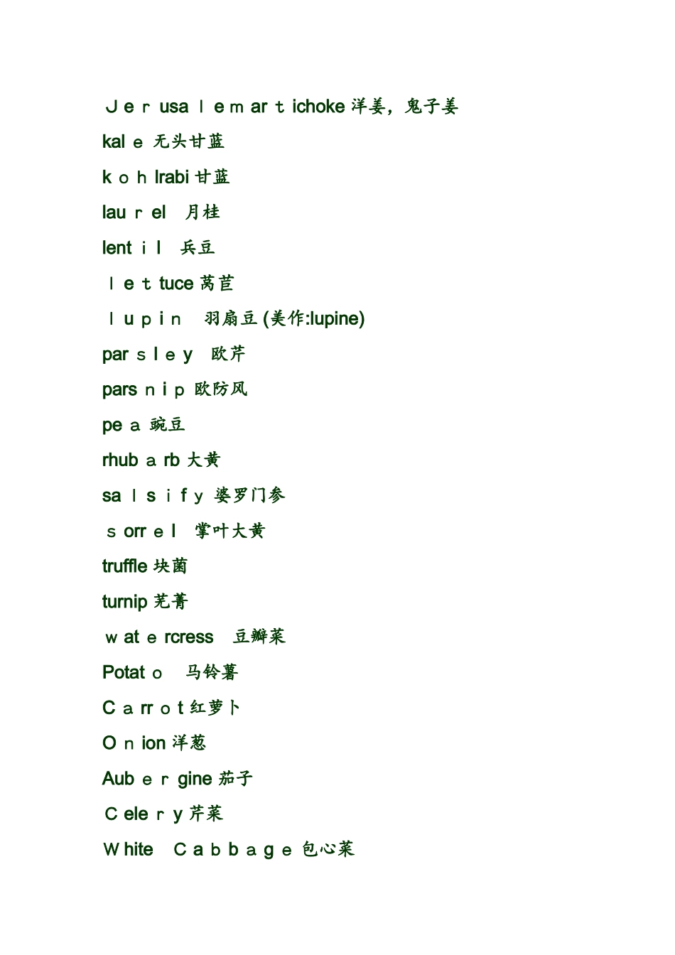 蔬菜单词大全_第3页