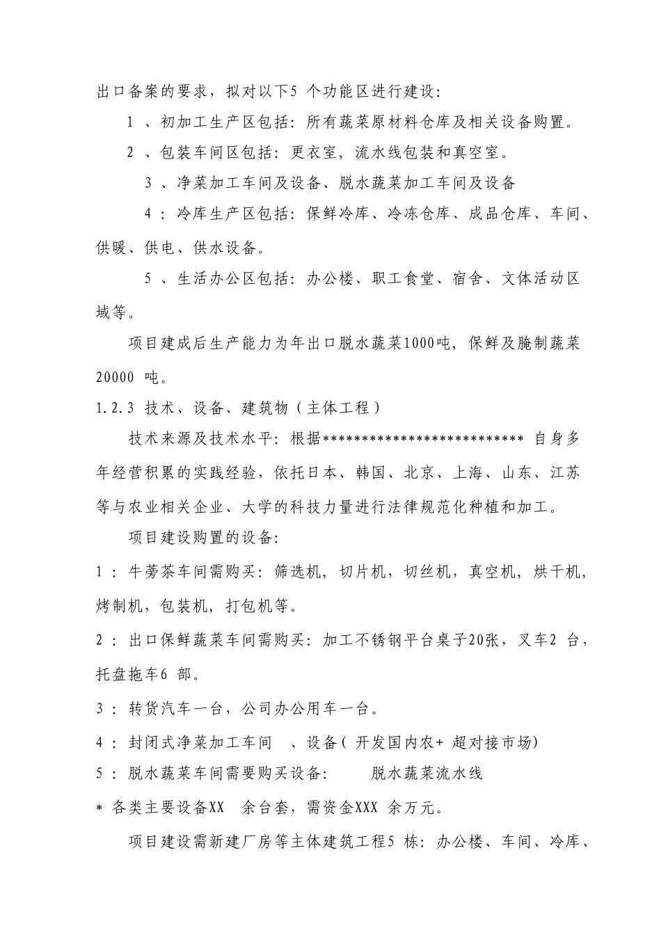 蔬菜及脱水蔬菜新建厂房项目可行性研究报告书_第3页