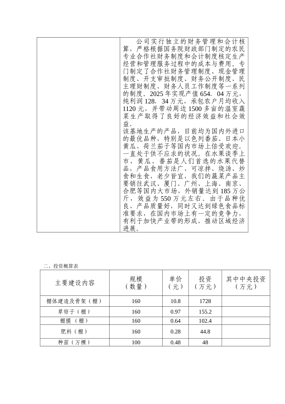 蔬菜标准园建设项目投资建议书_第2页
