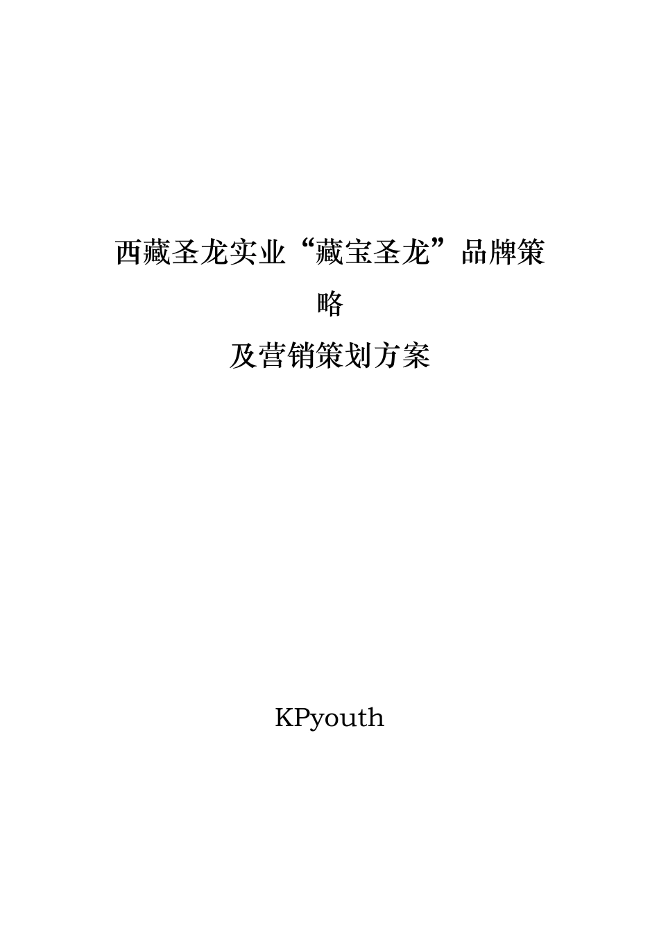 藏西圣龙实业-藏宝圣龙-品牌策略及营销策划方案--大学毕设论文_第1页