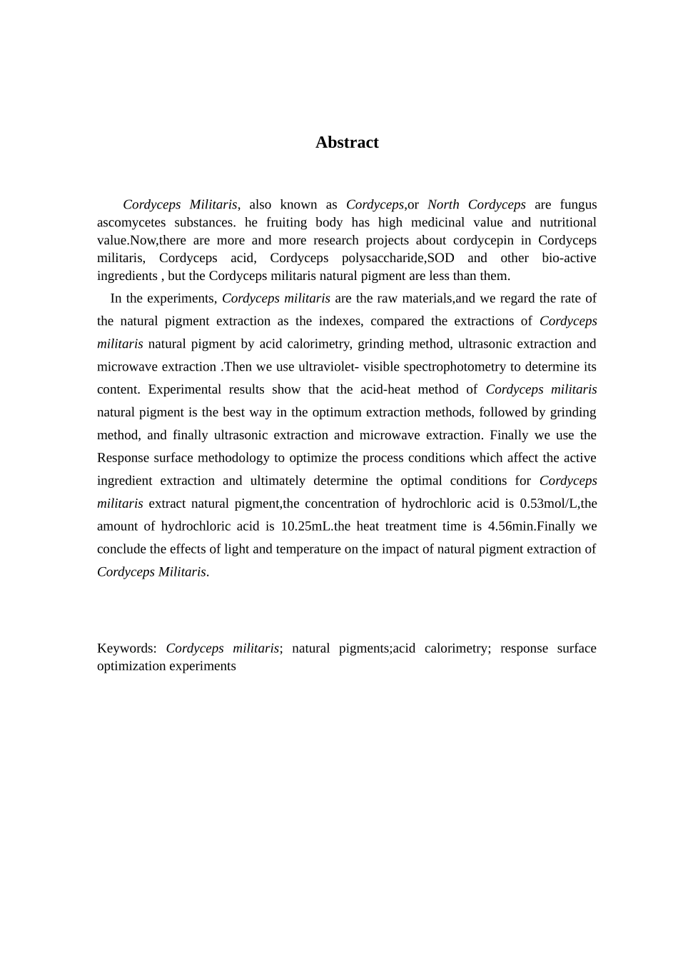 蛹虫草子实体中天然色素的提取工艺学位论文_第2页