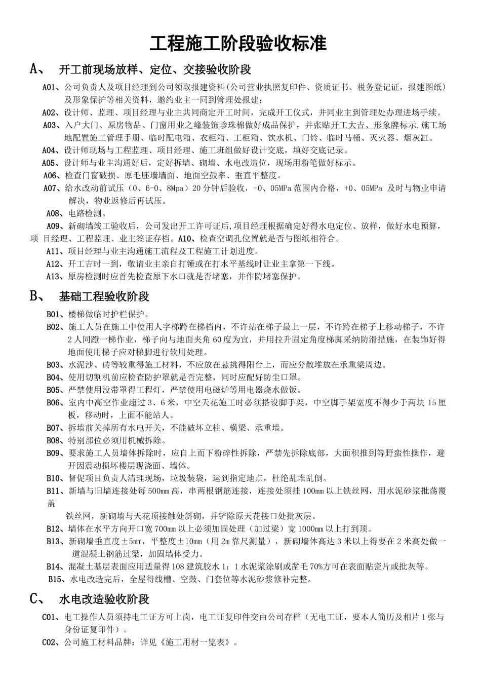 装饰工程施工验收标准_第1页