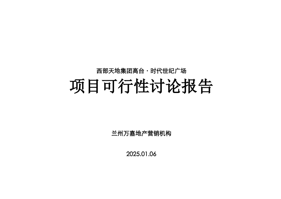 西部天地集团高台·时代世纪广场可行性研究报告_第2页