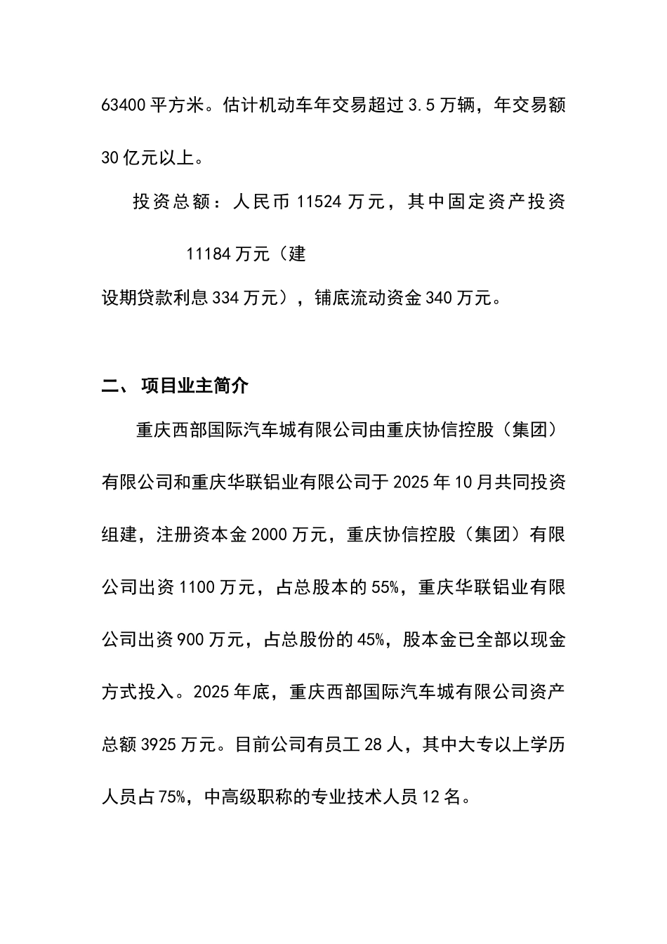 西部国际汽车城项目可行性研究报告_第3页