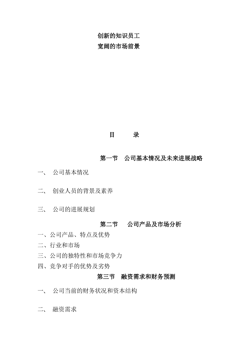 计算机信息技术有限公司商业计划书模板_第3页