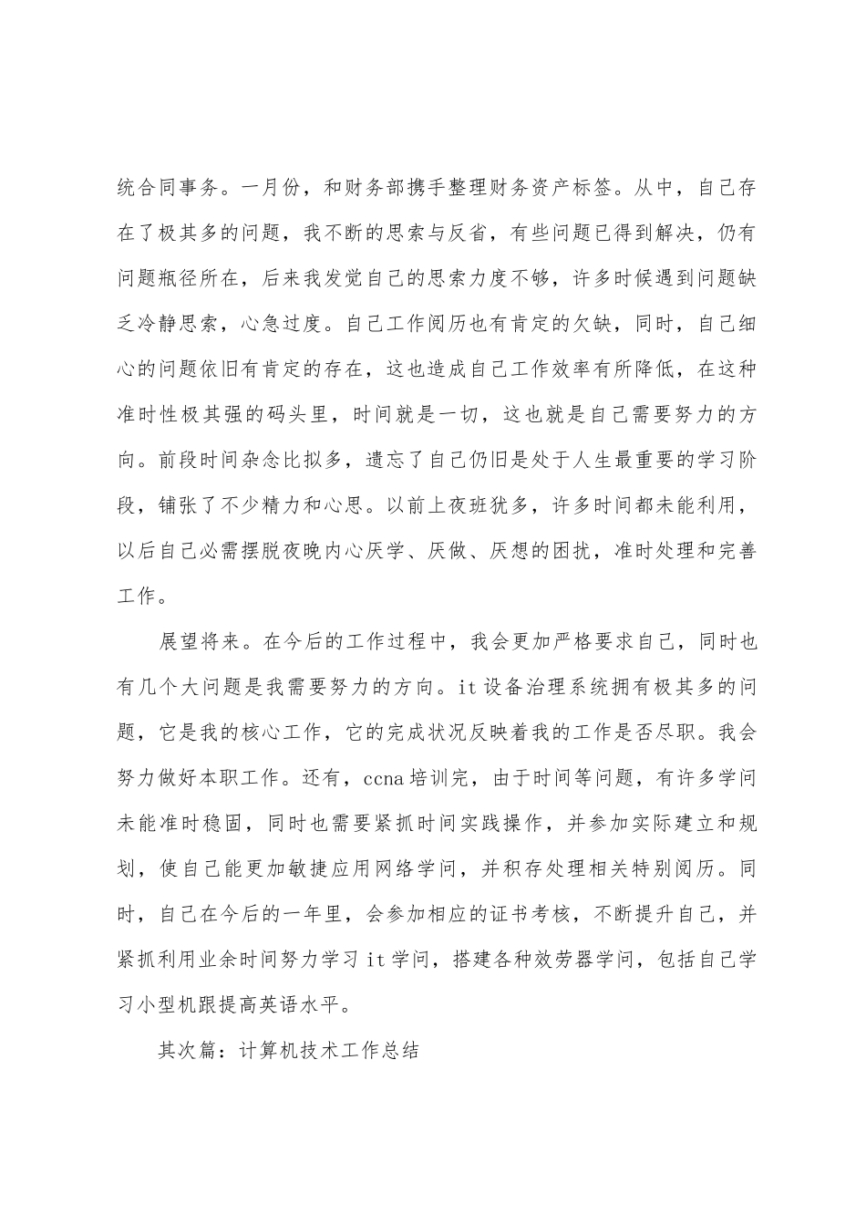 计算机技术工作总结_第2页