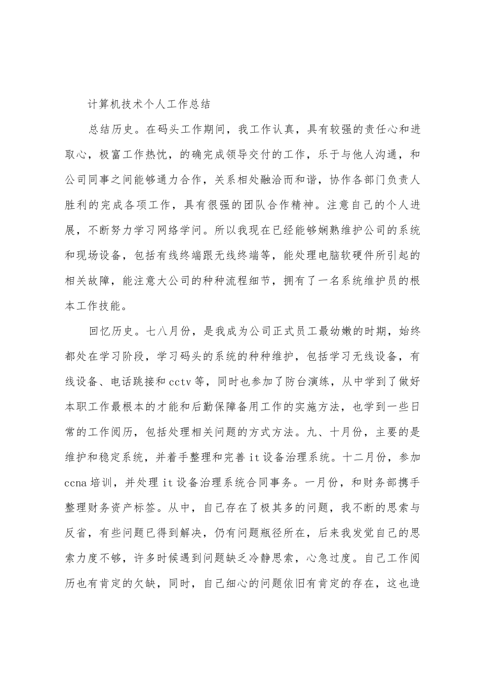 计算机技术工作总结_第3页