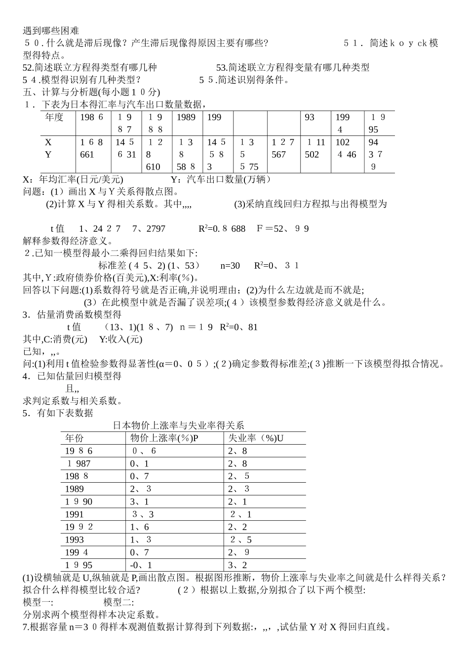 计量经济学题库及答案_第2页