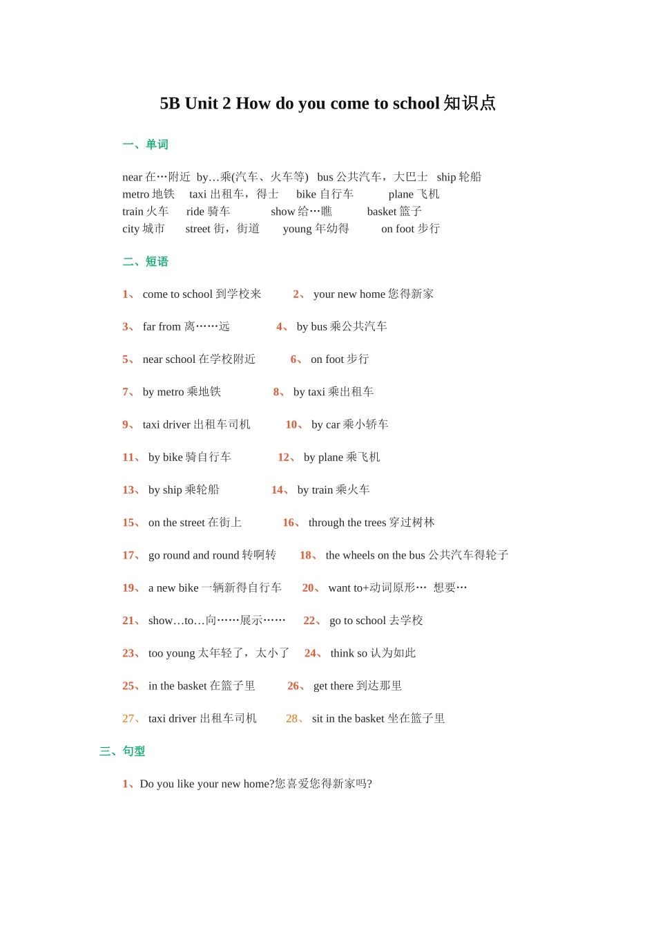 译林小学英语5B Unit 1 Cinderella 知识点梳理_第3页