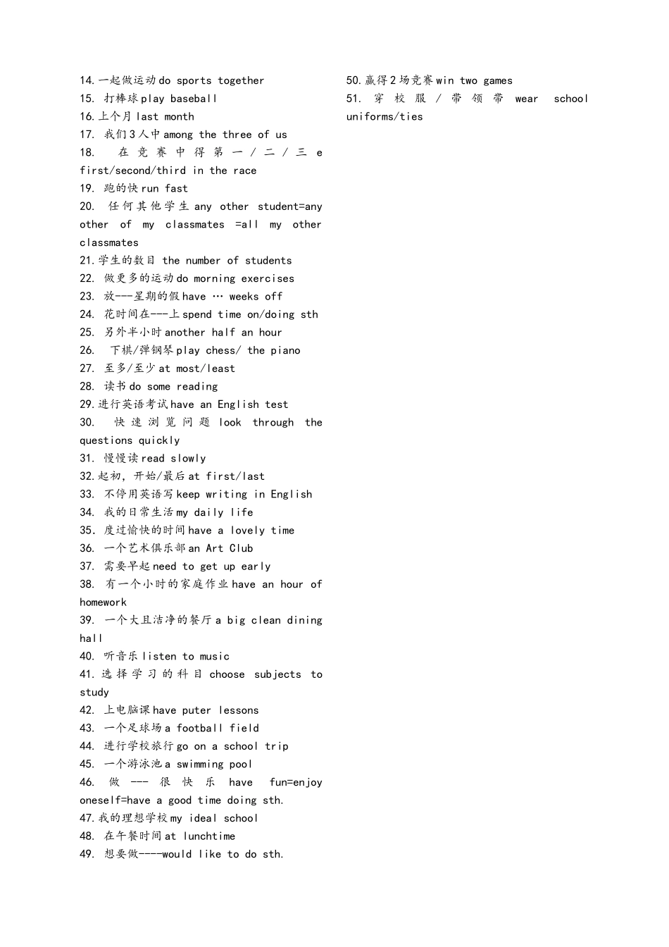 译林牛津初二上期末复习--8A  Unit1-Unit4重点短语句型_第3页