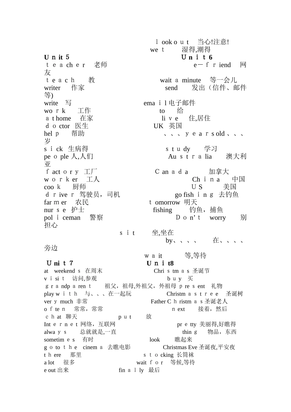 译林英语五年级上册单词表_第2页