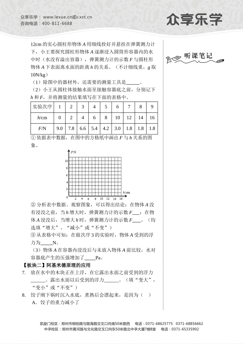 试题题库-—浮力原理与计算-讲义及答案_第3页